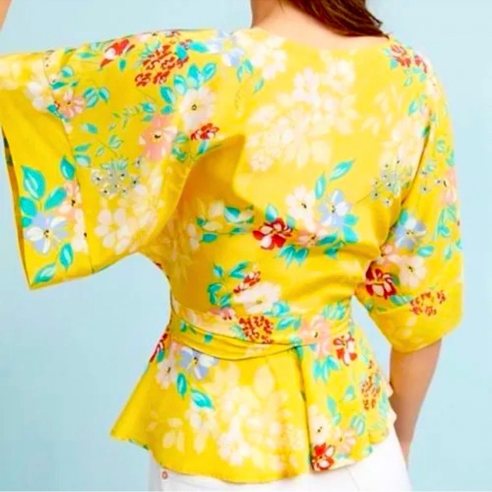 NWT Anthropologie Yumi Kim XL Wrap Top 100% Silk - Picture 4 of 8